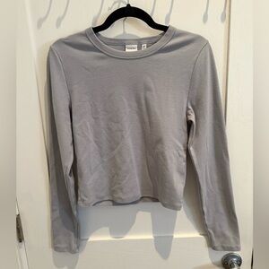 Aritzia Sunday Best Gray Long Sleeve Top M